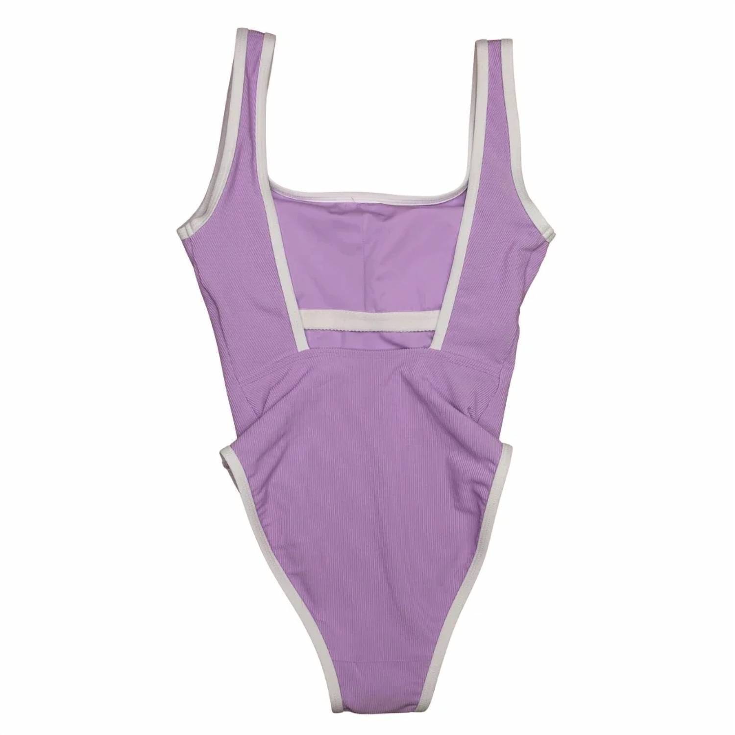 New Lainsnow Ocean Isle One Piece Swimsuit In Lilac/Lemon — image 3 of 3
